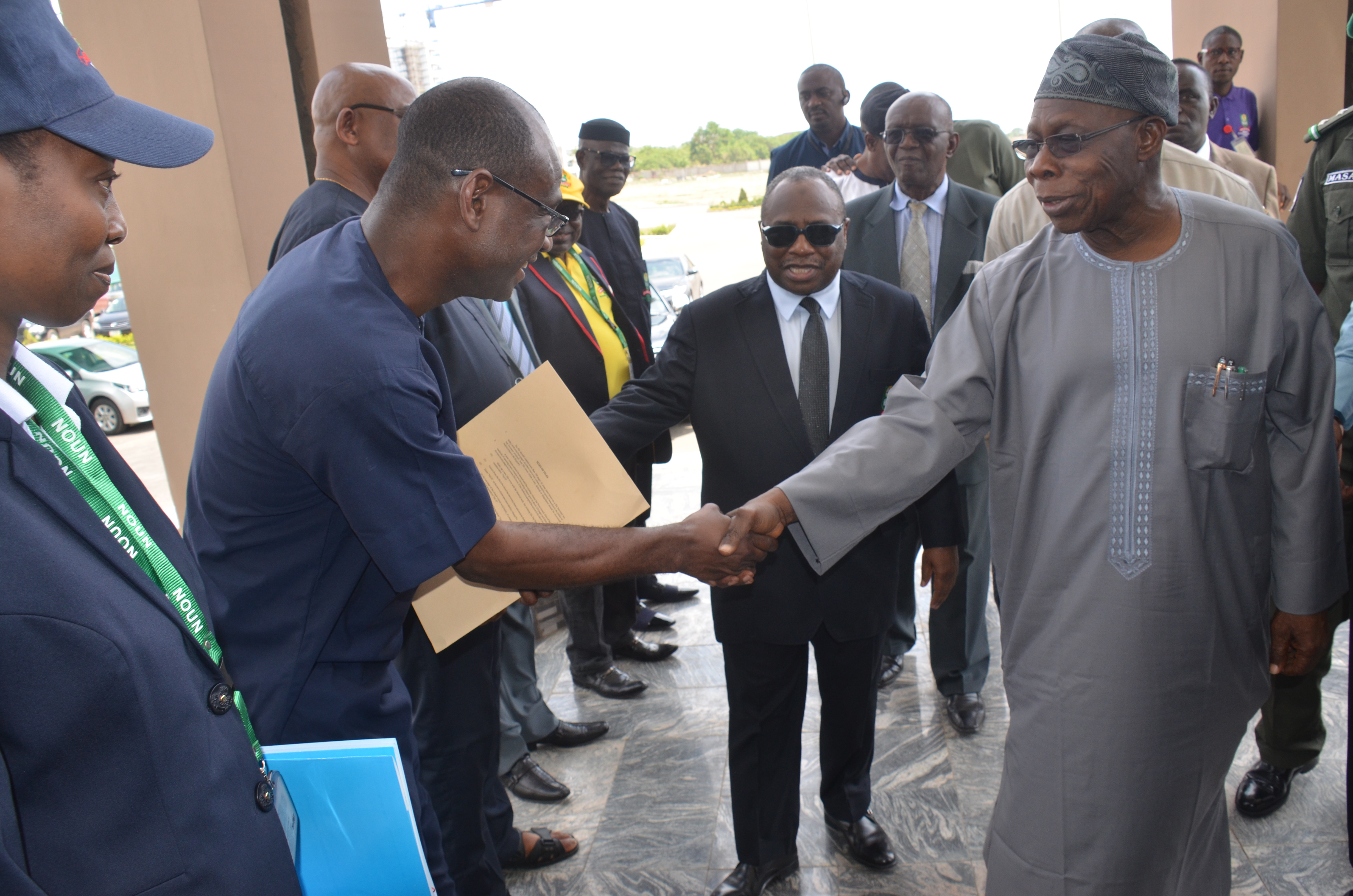 Prof. Godwin Akper with President Olusegun Obasanjo During His PhD Thesis Defence