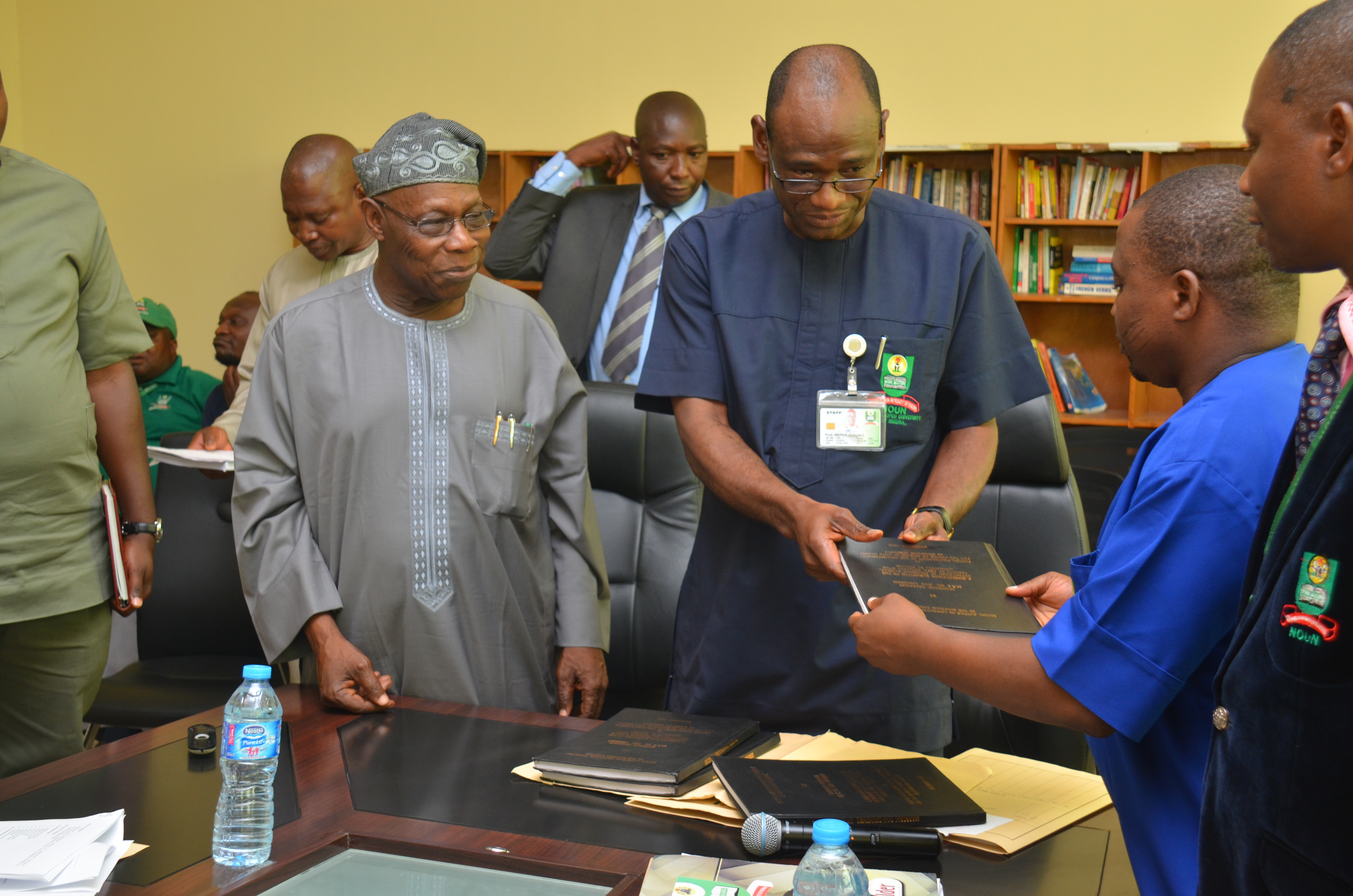 Prof. Godwin Akper with President Olusegun Obasanjo During His PhD Thesis Defence